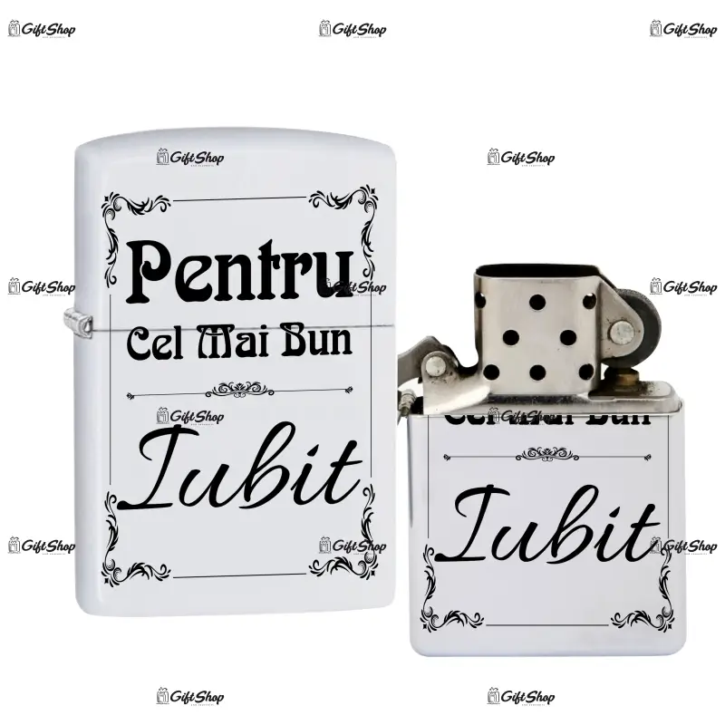 Cel mai bun iubit, bricheta metalica gravata laser cu mesaj